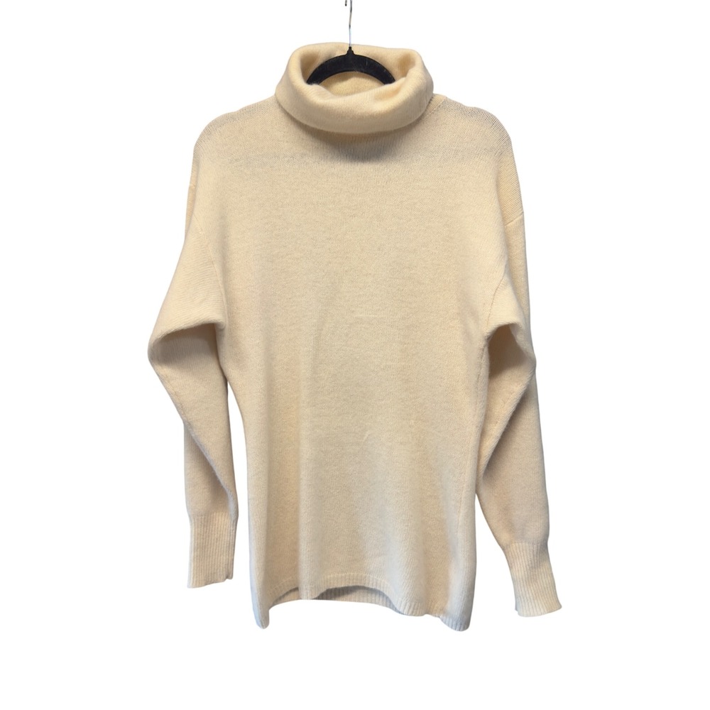 Christian Dior Separates Vintage Cream Lambswool Angora Turtleneck Sweater M